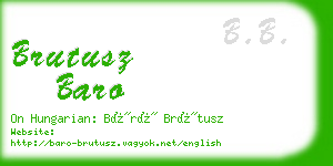 brutusz baro business card